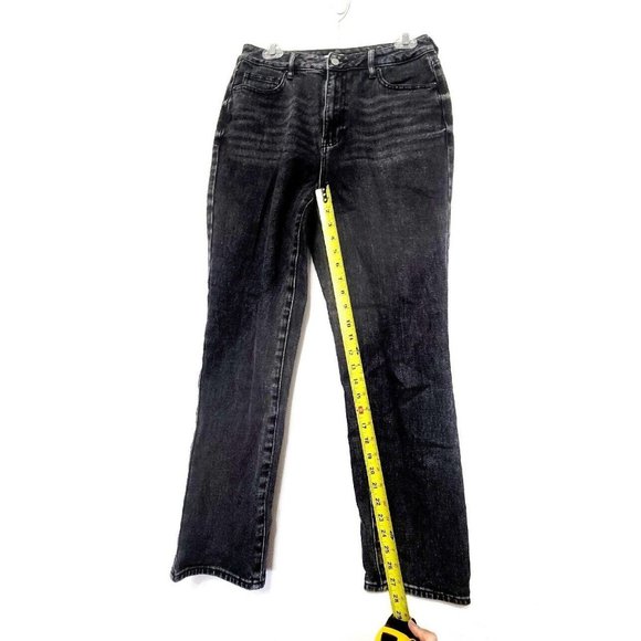 Pacsun Charcoal Black Mom Jeans Womens Size 28 Tapered Leg Stretch Whiskering - Picture 6 of 8